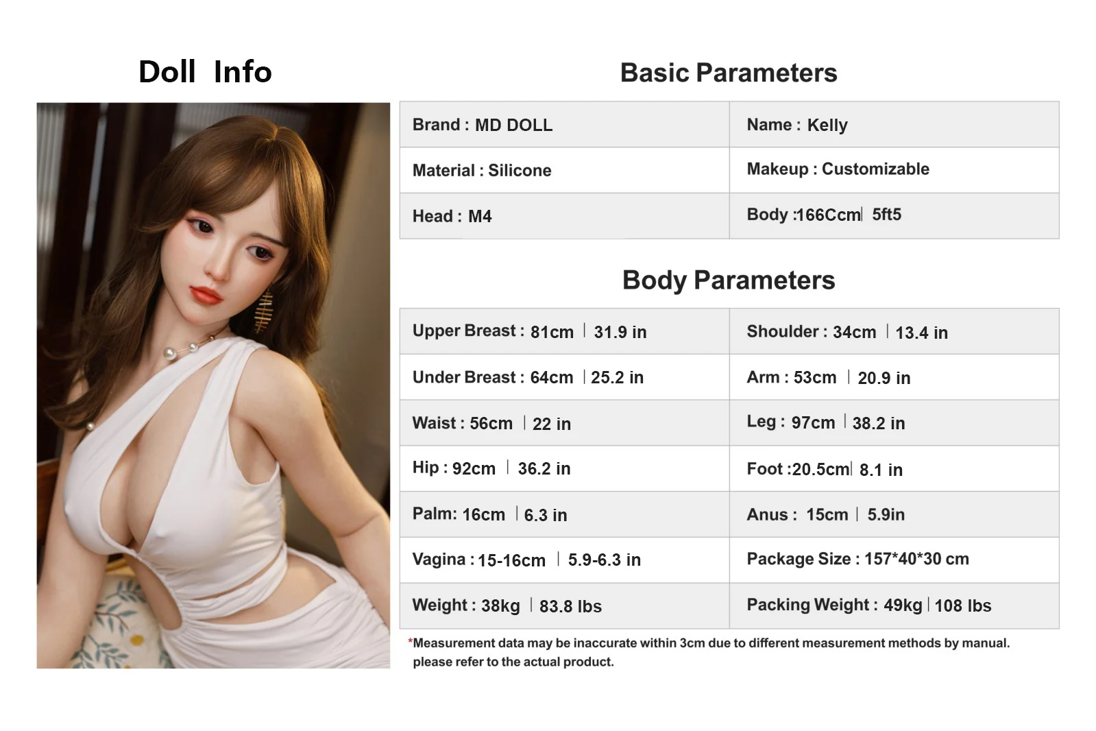 Premium Realistic Silicone Sex Doll 166cm Kelly | XXXX DOLL detail image 17