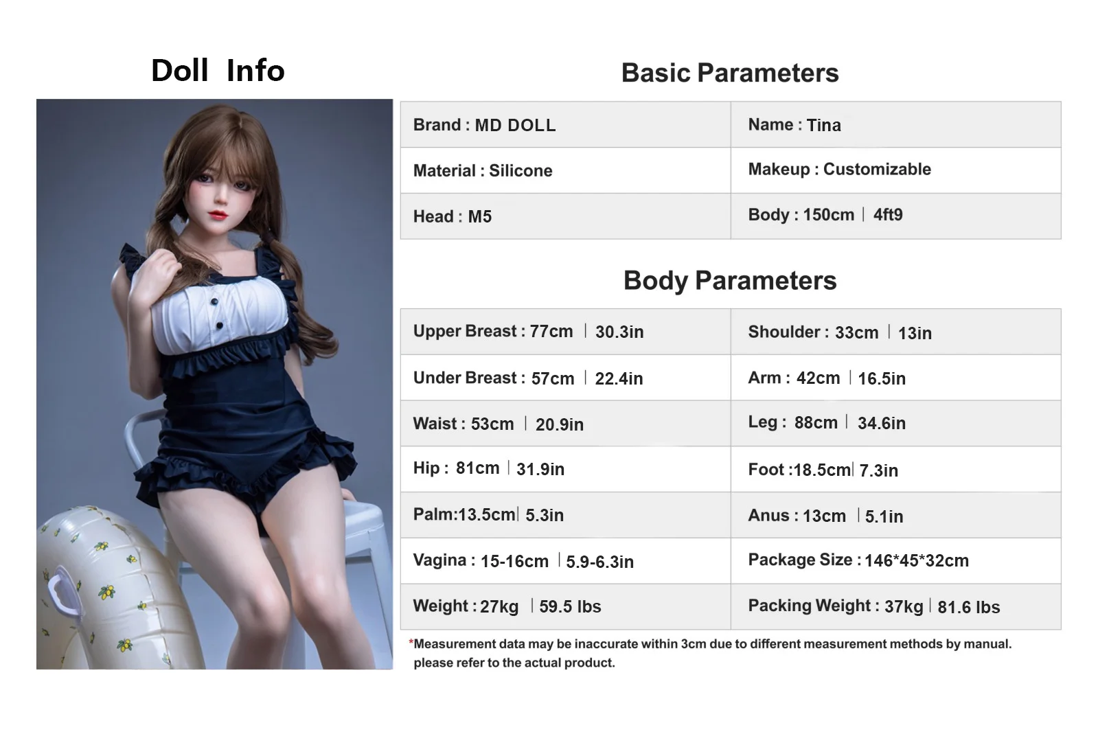 Premium Realistic Silicone Sex Doll 150cm Tina | XXXX DOLL detail image 16