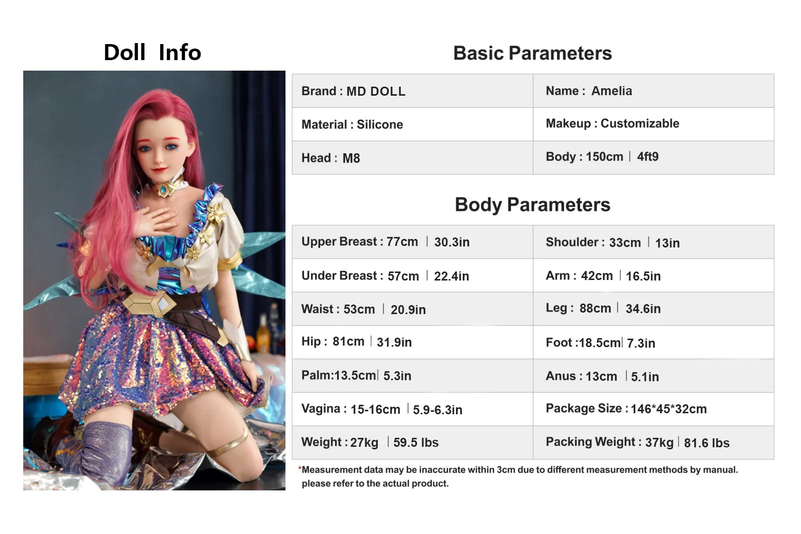 Premium Realistic Silicone Sex Doll 150cm Amelia | XXXX DOLL detail image 16