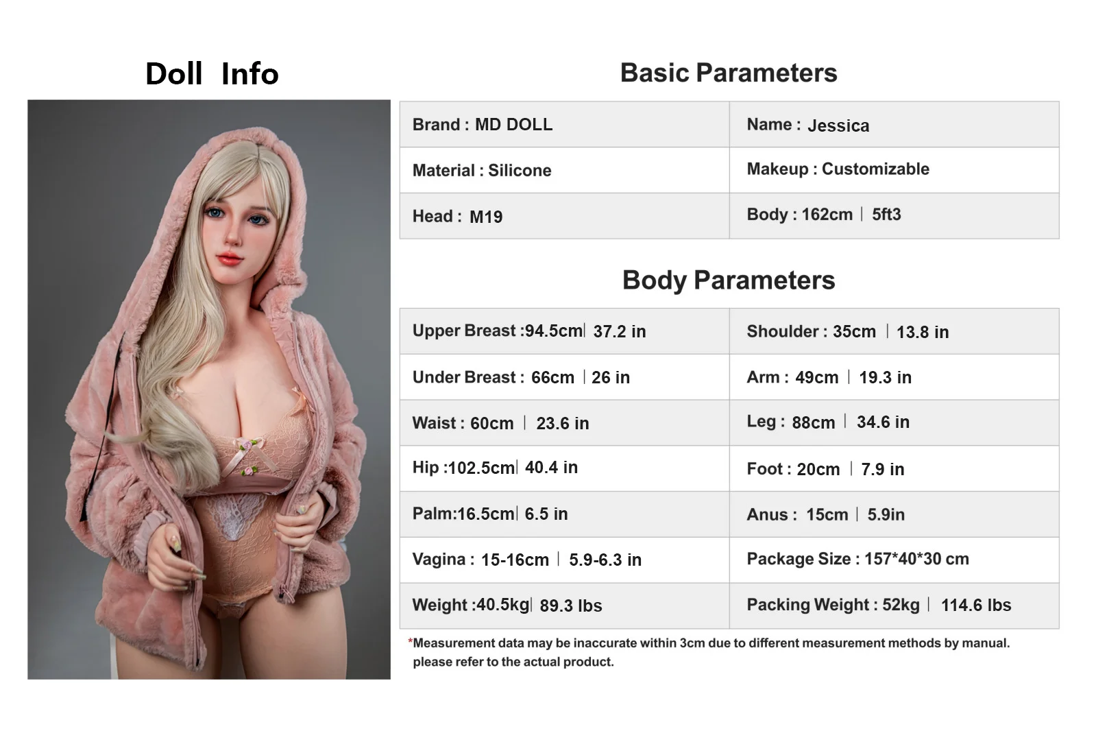 Premium Realistic Silicone Sex Doll 162cm Jessica | XXXX DOLL detail image 16