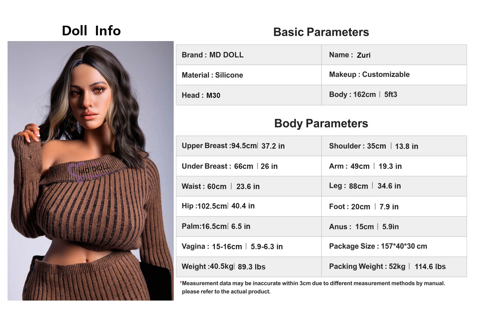 Premium Realistic Silicone Sex Doll 162cm Zuri | XXXX DOLL detail image 19