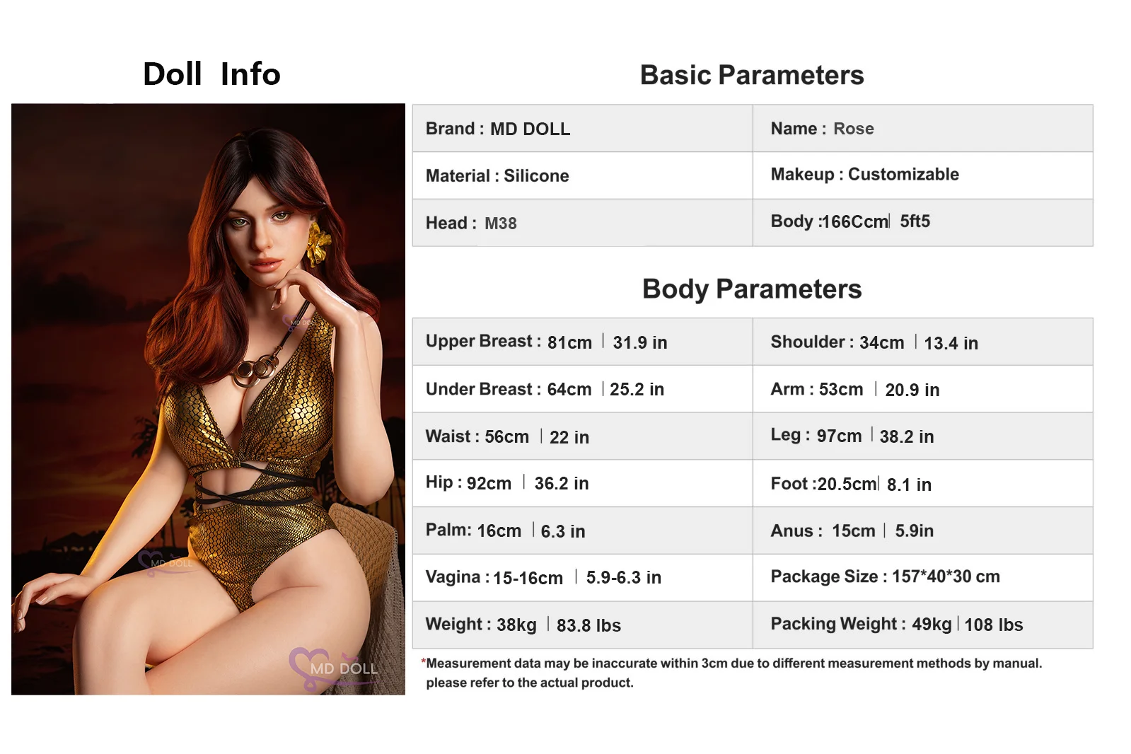 Premium Realistic Silicone Sex Doll 166cm Rose | XXXX DOLL detail image 22
