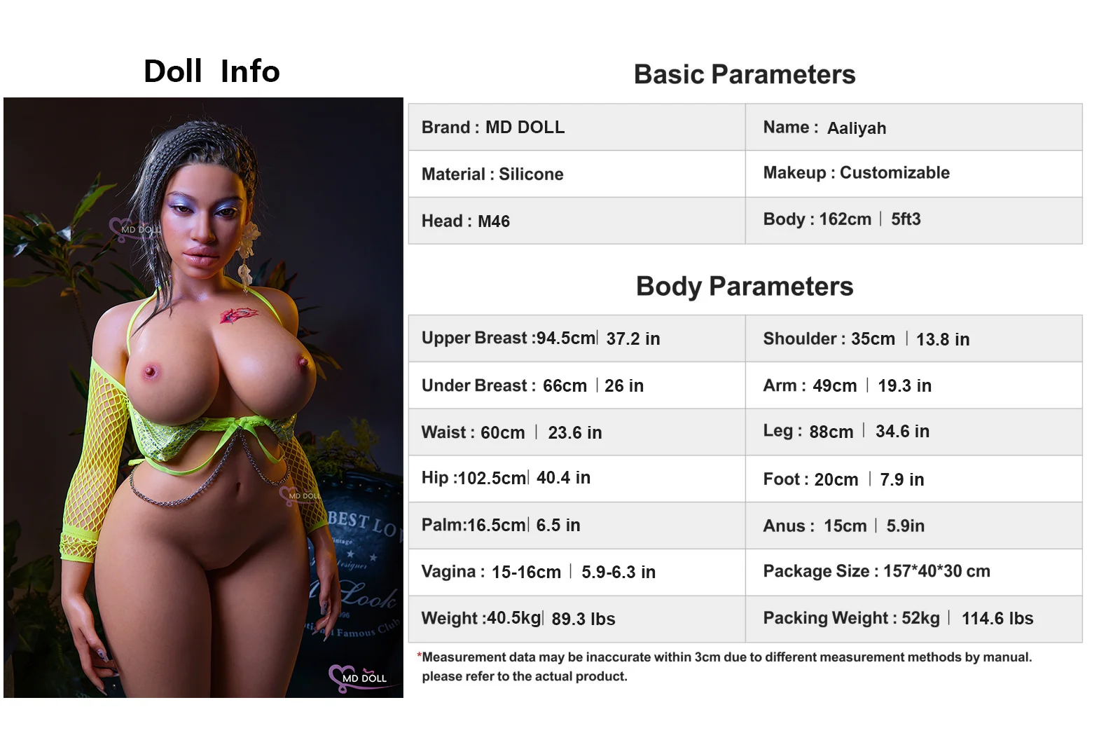 Premium Realistic Silicone Sex Doll 162cm Aaliyah | XXXX DOLL detail image 21