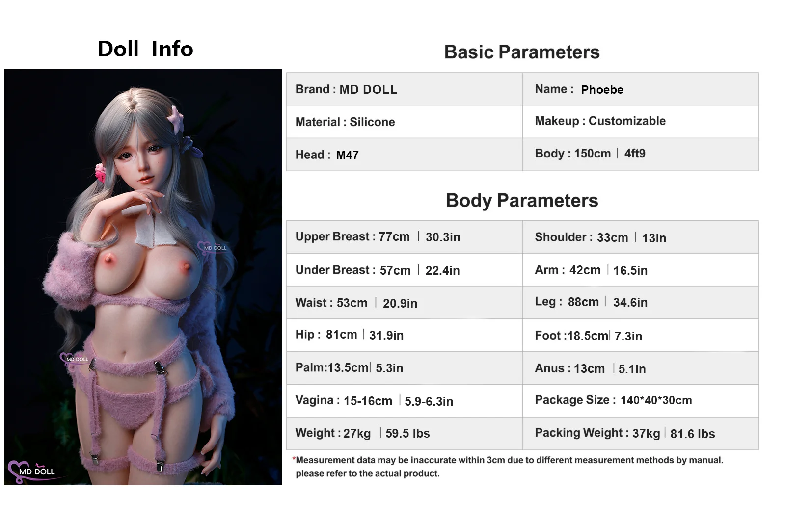 Premium Realistic Silicone Sex Doll 150cm Phoebe | XXXX DOLL detail image 22
