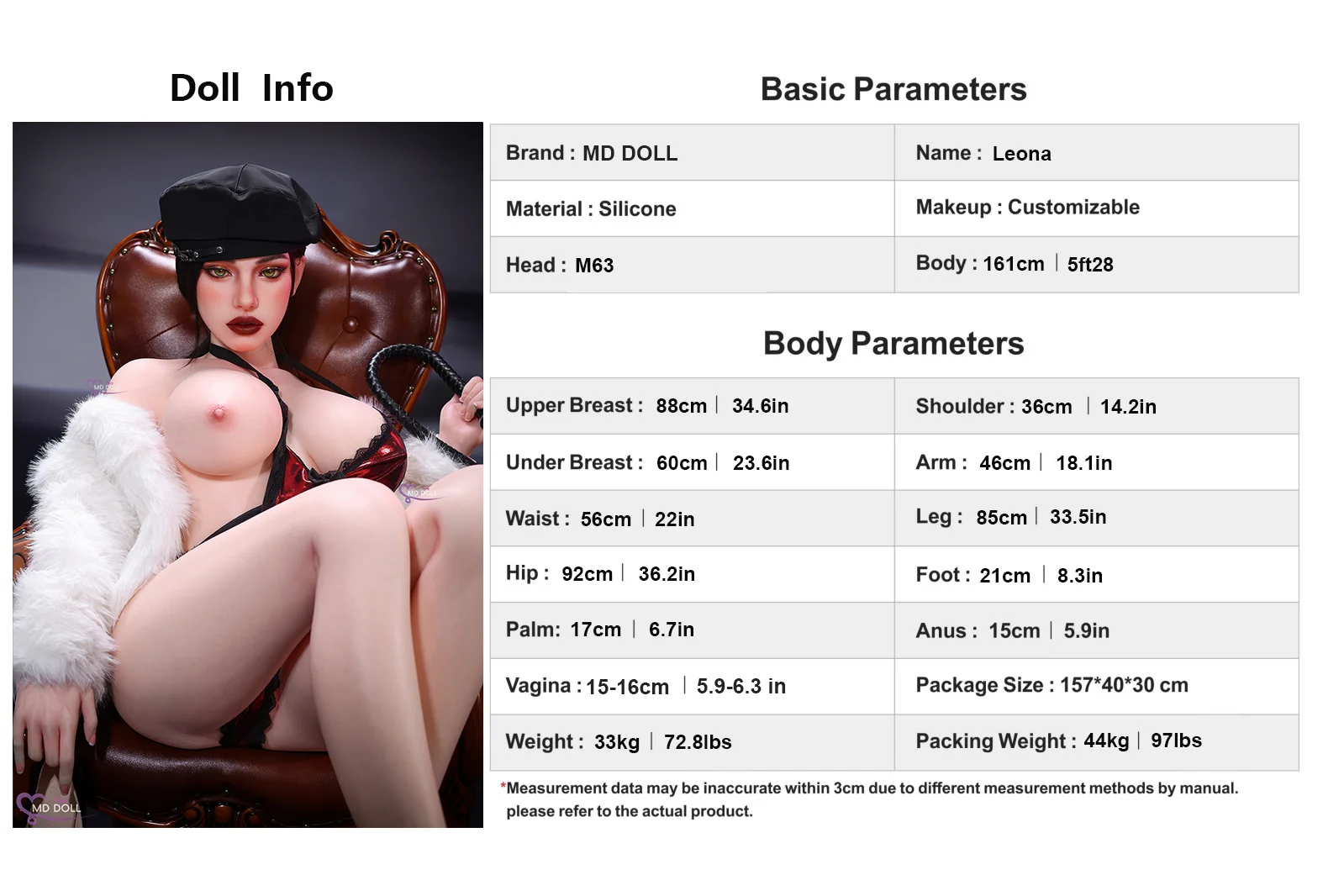 Premium Realistic Silicone Sex Doll 161cm Leona | XXXX DOLL detail image 31