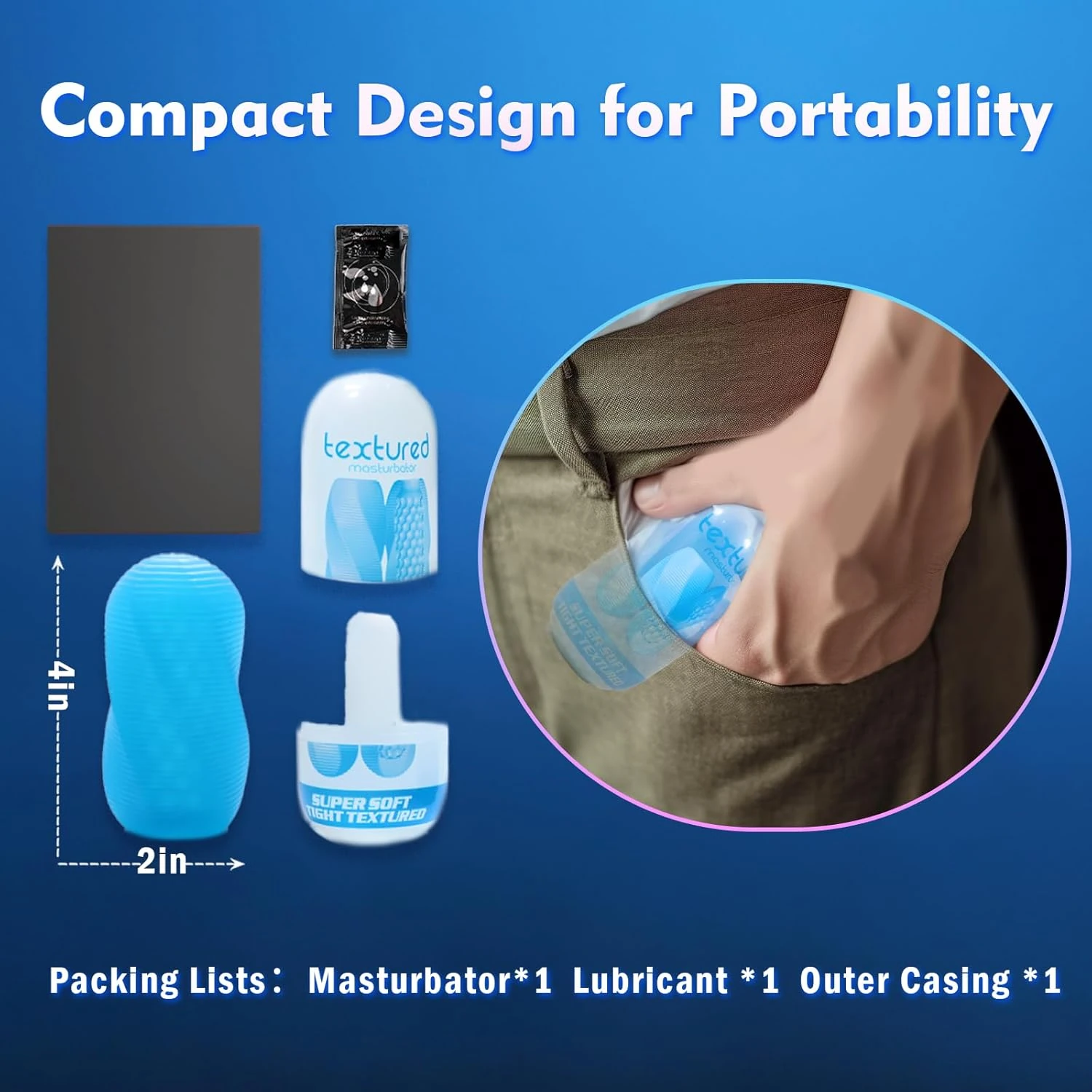 Compact Spinning-Texture Male Masturbator Pocket Stroker detail 1 | XXXX DOLL