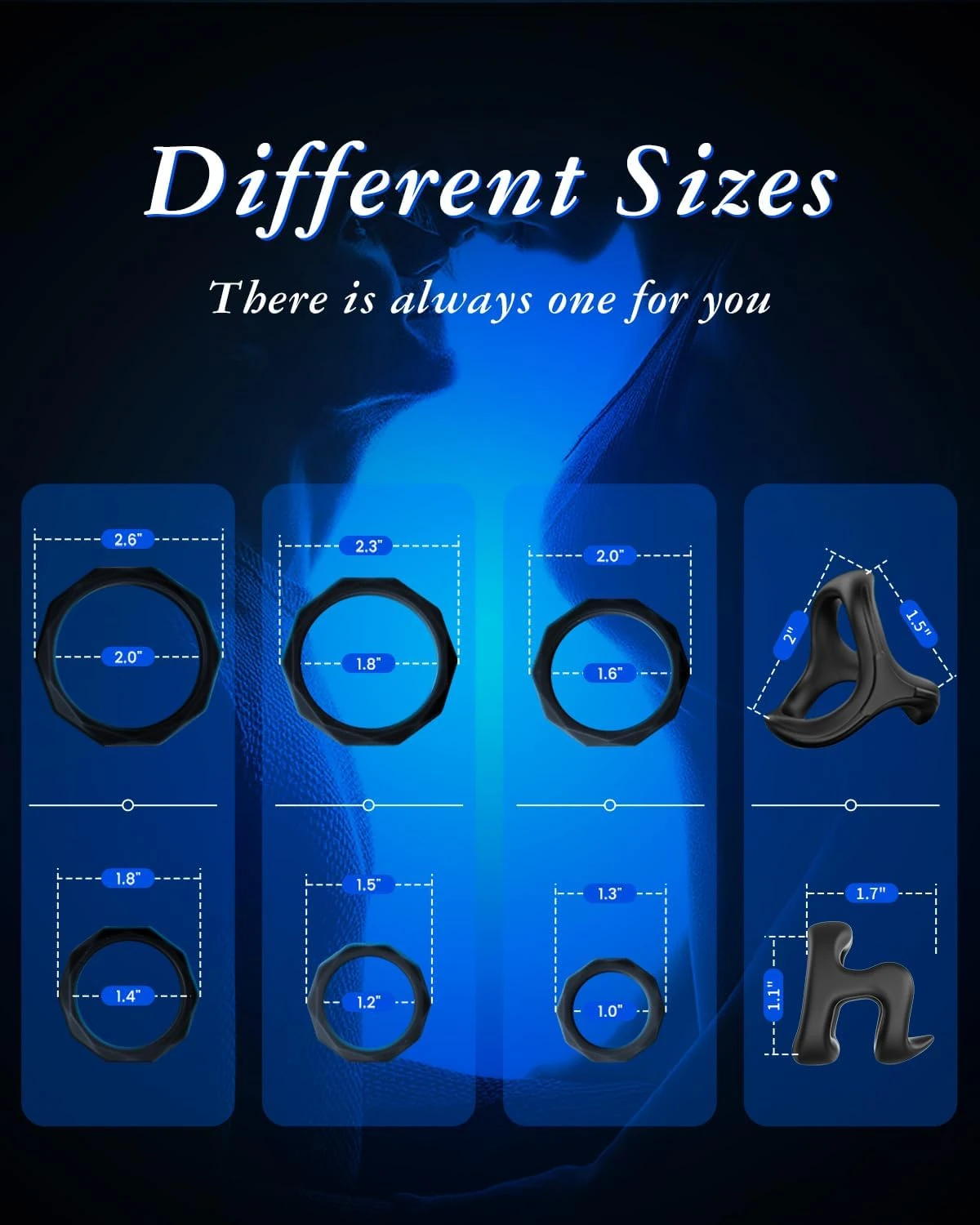 8-Size Silicone Cock Ring Set for Men’s Intimate Wellness detail 2 | XXXX DOLL