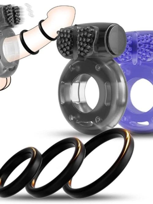 5-Piece Vibrating Cock Ring Set for Couples | XXXX DOLL