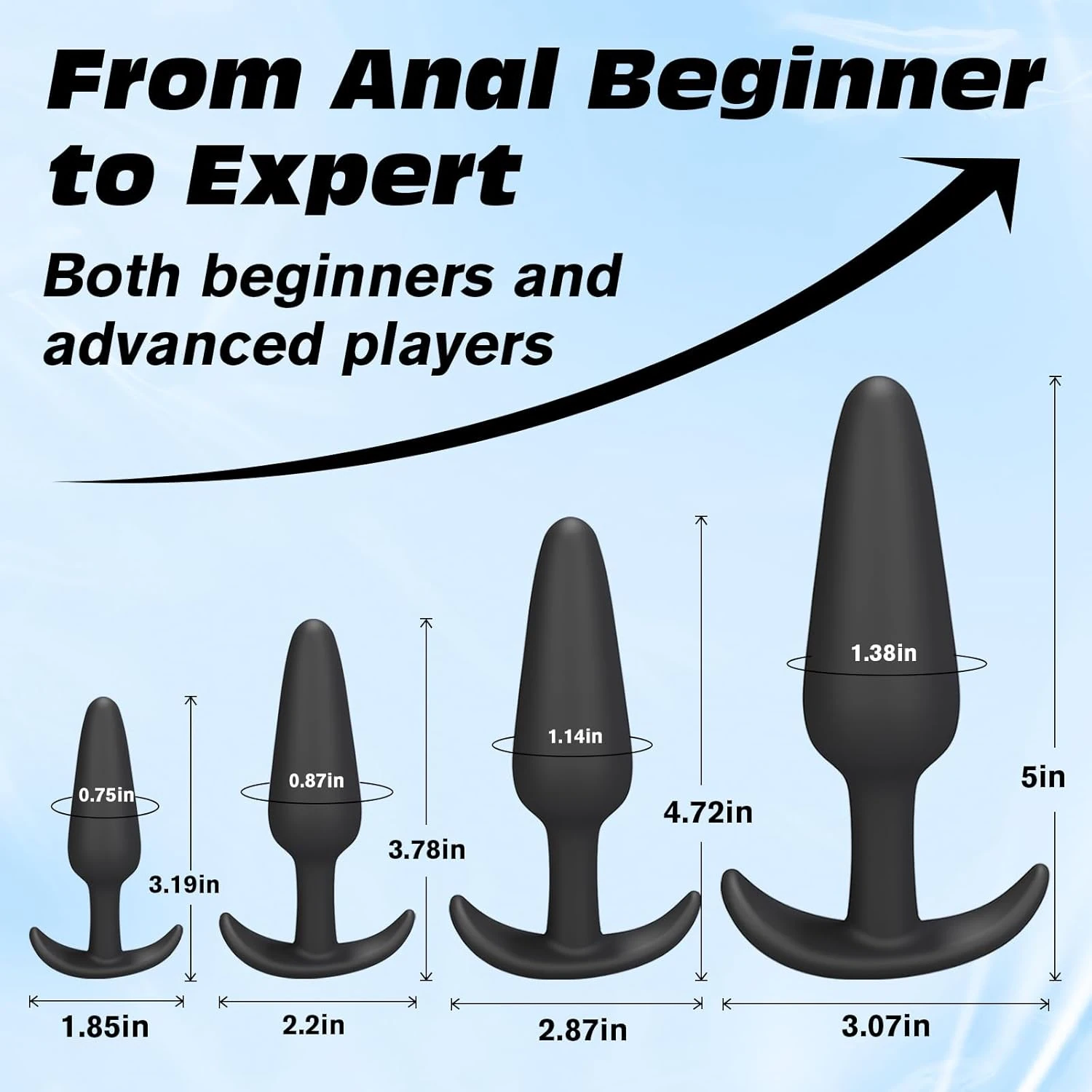 4-Piece Silicone Anal Plug Trainer Set, Beginner to Advanced detail 5 | XXXX DOLL