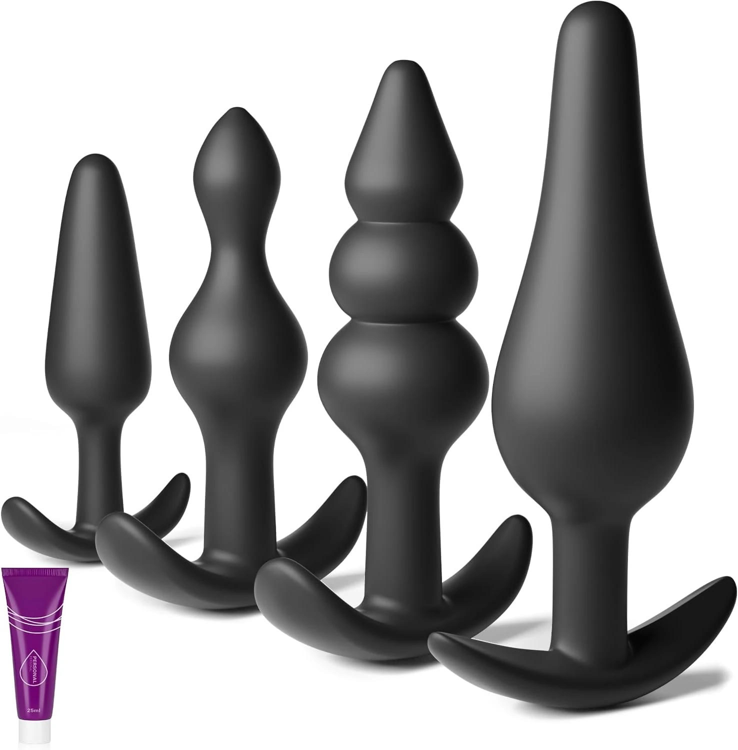4-Piece Silicone Anal Plug Trainer Set, Beginner to Advanced | XXXX DOLL