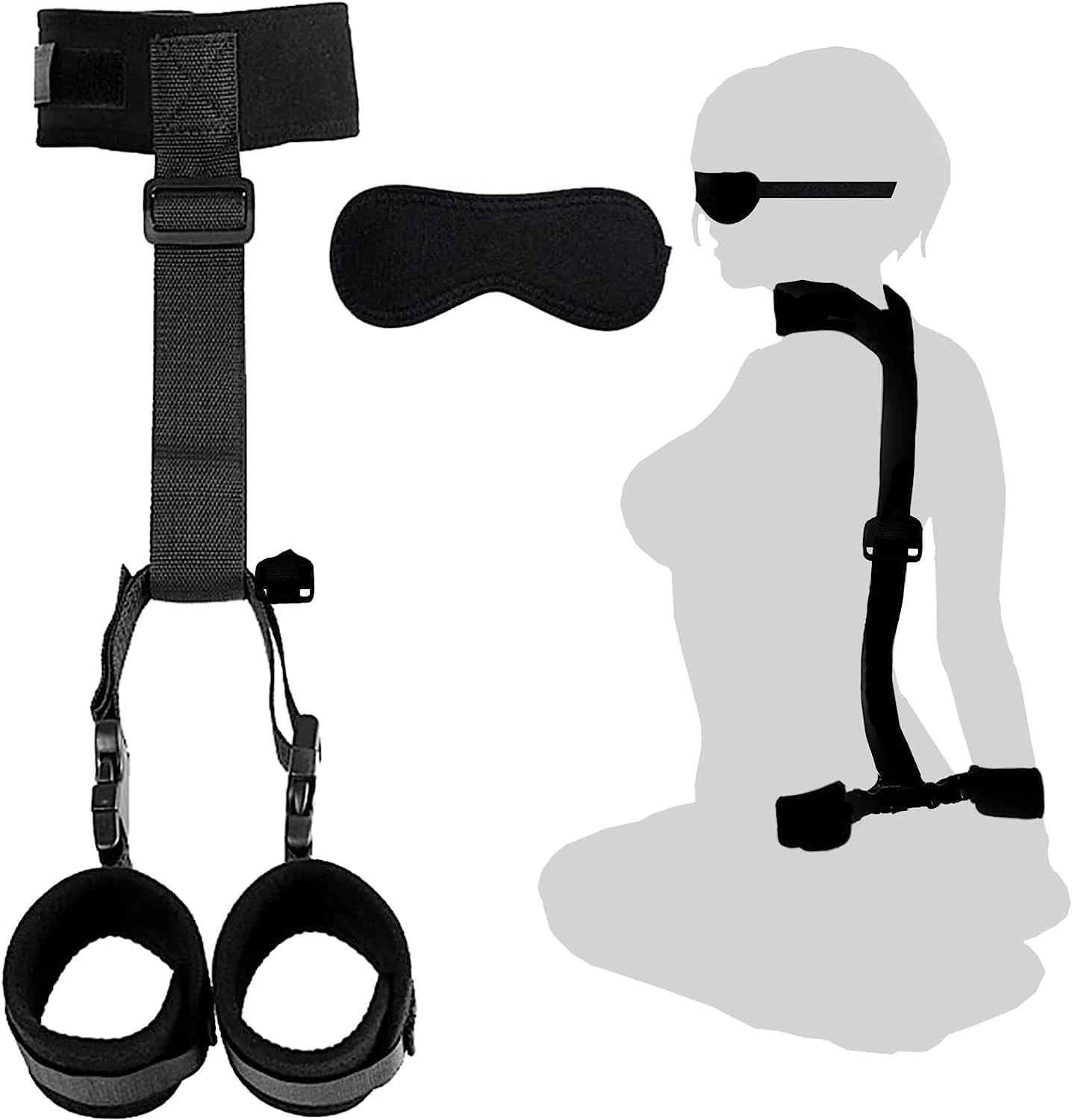 Adjustable Neck-to-Wrist Restraints Set with Collar detail 3 | XXXX DOLL