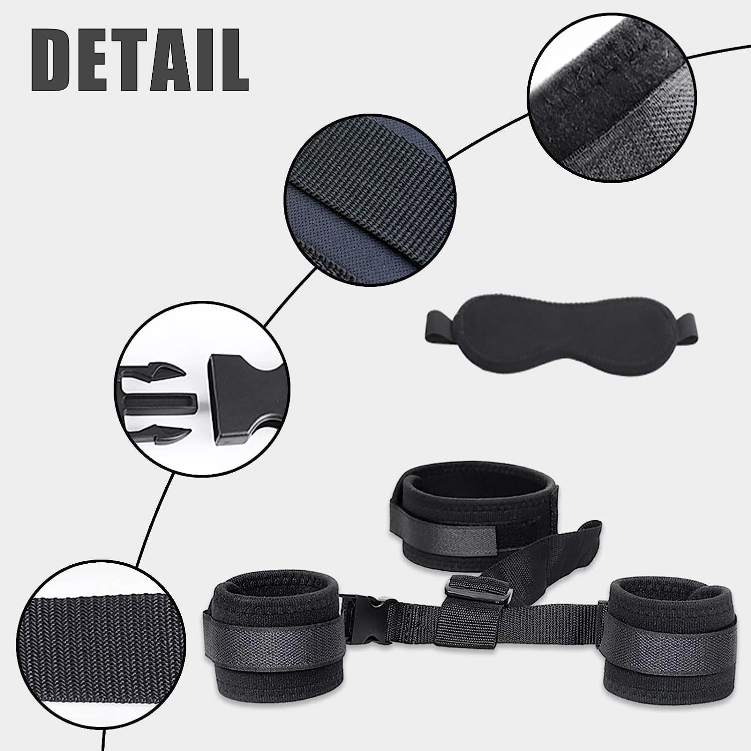 Adjustable Neck-to-Wrist Restraints Set with Collar detail 4 | XXXX DOLL