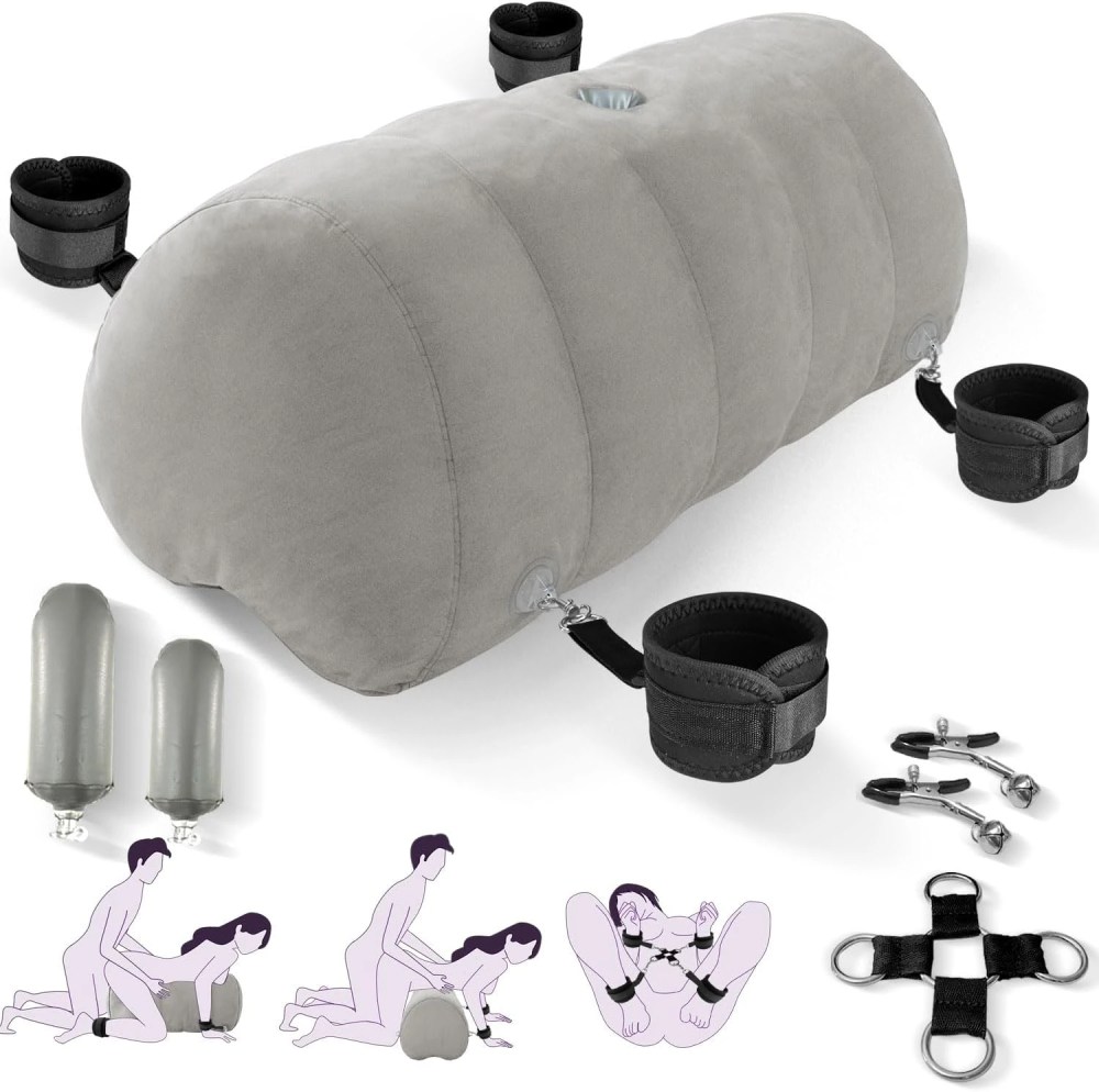 Heart-Shaped Inflatable Position Pillow with Restraint Connectors | XXXX DOLL